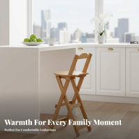 Foldable Folding Bar Stool with Backrest High Chair Minimalist Design Indoor Seating Space-Saving for Apartment Dwellers, Homeowners, occasion personnel