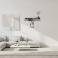 Medal Hanger with Shelf Wall-Mounted Medal Display with Shelf Matte Black Metal for Athletes, Home Gym, Bedroom