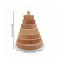 Wooden Stacking Toy Educational Block Set with Pegs Developmental for Daycare