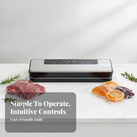Dry and Moist Modes Countertop Vacuum Sealer Airtight Seal Food Vacuum Sealer UK Plug Food Packaging Machine Silver Top Panel