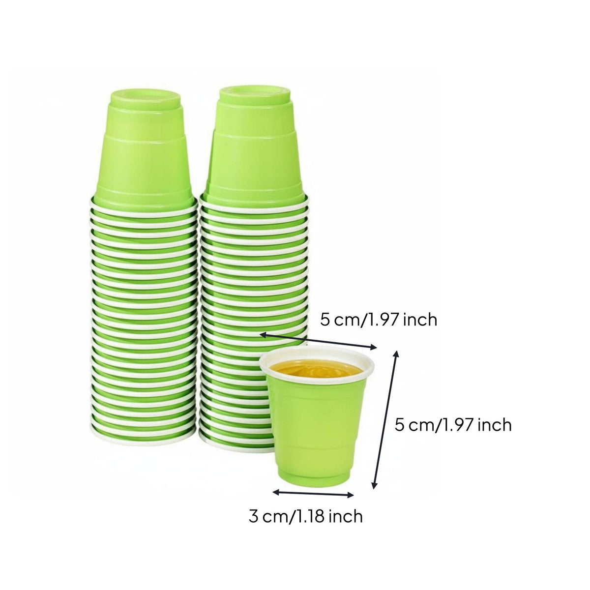 Food-Grade PP Material Mini Two-Tone Plastic Cups Thickened Bottom 2oz Disposable Party Cups for Parties, Game Nights, Barbecues, Tastings