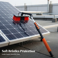 Photovoltaic Panel Cleaning Tool Scratch Filament S Photovoltaic Panel Cleaning Brush Adjustable Angle Head Water-Fed Pole Brush for Homeowners