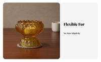 Eight Auspicious Symbols Pattern Buddhist Butter Lamp Holder Solid Base Butter Lamp Holder Sturdy for Buddhists, Temple, Meditation Studio