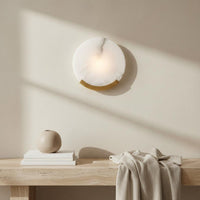 Round Marble Wall Lamp Marble Illumination Wall Sconce for Hallway