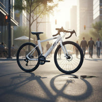 24 Speed Lightweight Road Bike Anti-Slip Tires Racing Cycle Internal Cable Routing Drop Bar Cycle Aerodynamic Frame for Commuting