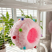 Ear-Shaped Soft Cotton Parakeet Nest, Warm Bird Nest with Hanging Loop for Winter