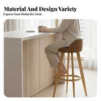 Modern Design Upholstered Swivel Stool with Backrest Built-in Footrest Upholstered Swivel Stool Padded Seat Counter Chair Gold-Tipped Legs for Homeowners, Bar Owners, Adults, Pub, Kitchen Island, Cafe, Restaurant