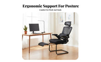 Ergonomic Design Sled Base Chair spinerest support Office Furniture Padded Seat Indoor Seating Sturdy Frame for Home Users, Students, Reception personnel, Study, Conference Room