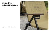 Foldable Design Adjustable Camping Recliner Detachable Pillow Aluminum Frame Camping Chair Wide Seat Reclining Camp Chair Long-Lasting Material for Campers, Anglers, Beachgoers, Fishing, Picnic, Backyard, Poolside