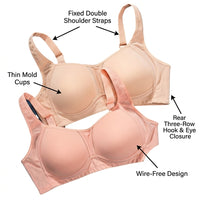 Support Bra with No Underwire for Large Cup Everyday Comfort, Plus Size Full Coverage for Sagging Breasts with Lift
