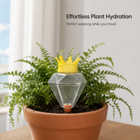 Diamond-Shaped Self-Watering Device for Potted Plants