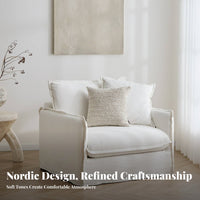 Removable Cover Boucle Accent Chair cleanable Single Sofa Retro Design Indoor Furnishing adaptable for Homeowners, Interior Decorators, Living Room, perusing alcove, Home Office, Reception Area