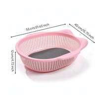 Plastic Cat Basket Easy-to-Clean Cat Bed Basket Breathable Perforated for Cats, Indoor, Window Sill