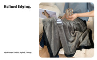 Velvety Rest Blanket Thickened for Warmth Textured Accent Throw Multi-Purpose