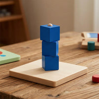 Child-Centered Peg Block Toy Stacking Shape Matching Toy Cognitive Wooden Base Board with Blocks Early Learning for Toddlers