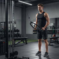 Tricep Rope Black Triceps Rope with End Caps Twisted Heavy-Duty for Bodybuilders, Strength Training, Home Gym