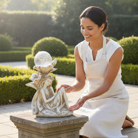 Fairy Statue Vintage Style Angel Statue Antique Finish Deity Ornament for Garden, Courtyard, Patio