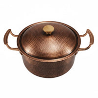 Handmade Copper Cooking Pot Thickened Hammered Copper Soup Pot All Stovetops Cookware