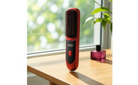 Cordless Straightening Comb Rechargeable Straightener Comb Portable Hair Straightening Brush Compact for Travelers