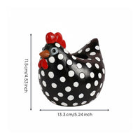 Cute Spotted Cock Statue Quirky Spotted Chicken Figurine Cartoon Design Resin Cock Sculpture Funny for Gift