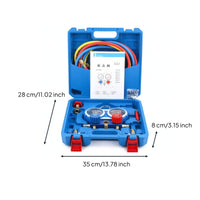 Gauge Set with Case Multi-Port Gauge Set Easy-to-Read Charging Kit for Garage