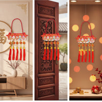 Hanging Ornament with Tassels Lightweight Decorative Plaque Handmade for Door