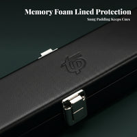 Metal Latches Billiard Cue Case Hinged Lid Hard Cue Case Fitted Handle Sports Gear Lined Interior