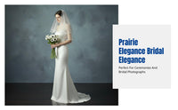 Bridal Veil, Double Tier Edged Veil with Comb, Simple Cream Wedding Headpiece, European Design, Photography Accessory
