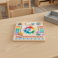 Multi-Functional Wooden Calendar Clock Educational Fun Kids Learning Calendar High-Quality Wood Seasons and Weather Chart Polished Edges for Preschoolers, Toddlers, Classroom, Nursery, Playroom