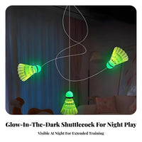 Hanging Badminton Practice Device No-Tool Installation Individual-Play Badminton Device Sports Equipment Portable Luminous