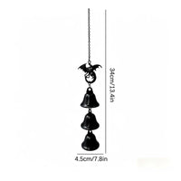 Three Bells Dragon Wind Chime Hanging Metal Wind Chime Indoor Outdoor Carved Dragon Bell Decorative for Porch, Yard, Doorway, Room