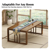 Japanese Design Foldable Tatami Table Space-Saving Foldable Tatami Desk Multi-Purpose Household Furniture Portable for Tea Enthusiasts, Students, Apartment Dwellers, Bay Window, Bedroom, Living Room, Small Areas
