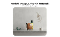 Polka-Spotted Decorative Cat Figurine Cat Figurine