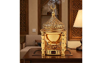 Electric Incense Burner Ornate Incense Burner with Lid Warmer Metal Filigree for Prayer Room, Home