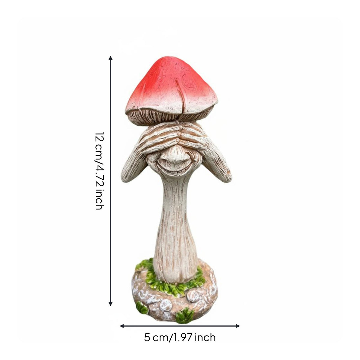 Resin Toadstool Ornament Whimsical Design Funny Toadstool Figurine for Patio