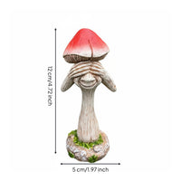 Resin Toadstool Ornament Whimsical Design Funny Toadstool Figurine for Patio