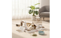 Multifunctional Feline Castle Toy Set Self-Entertaining Feline Brain-Teaser Feeder Set Mental Stimulation Brain-Teaser Toy Stress Relief for Indoor