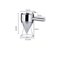 Pancake Batter Dispenser Stainless Steel Conical Batter Separator for Culinary Experts, Kitchen, Bakery