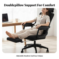 Ergonomic Design Reclining Computer Chair with Footrest Adjustable Headrest Highspine Mesh Recliner with Footrest sturdy Duty Office Furniture for Students, video game enthusiasts, Relaxing, Study Room, Studying, Bedroom