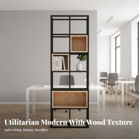 Urban design Freestanding lattice Shelf Multi-Functional Freestanding Slatted Shelving Rack Open Display Shelves Partition Screen Space-Saving for Small Business Owners, Interior Designers, Entrance Hall, Entryway, Restaurant, Studio Apartment