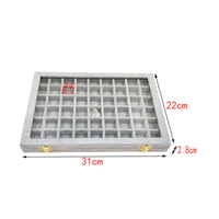 Jewelry Box with Glass Lid Segmented Display Tray Transparent for Vanity