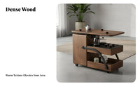 Mobile with Wheels Swivel-Top Tea Station Space-Saving Design Serving Mobile Tea Station Multi-Functional Household Furniture Integrated Storage for Apartment Dwellers, Homeowners, Interior Decorators, Living Room, Office, Balcony