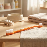 Dog Toothbrush and Cat Toothbrush for Bad Breath, Soft Silicone Finger Tooth Brush for Dog Tooth Care, Single Silicone Pet Grooming Tool, Orange