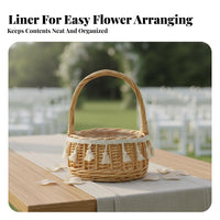 Handmade Wedding Flower Girl Basket Elegant Design Flower Girl Basket Lightweight Raised Bottom for Brides