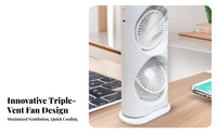 USB Air Chiller Humidifier Oscillating Function Portable Misting Fan Triple Cooling Modes Settings Desktop Cooling Fan for Office, Bedroom, Dorm Room