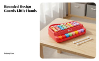 Educational Baby Piano and Xylophone Multicolored Keys 8 Note Glockenspiel Sensory Development Colorful Percussion Toy Polished Edges for Children, Toddlers, Infants, Preschool, Daycare