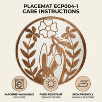 Round Placemat Festive Design Easter Placemat Washable Round Table Mat for Party Hosts, Home Stylists, Holiday Parties, Kitchen, Family Gatherings