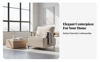 Minimalist Design Cushioned frameFrame Armchair Italian Inspired Metal Frame suspension Chair Modern aesthetic Lounge Seat Comfortable Cushioning for Homeowners, Adults, Living Room, Balcony, perusing alcove, Home Office