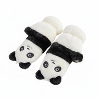 Thick & Warm Panda Flip Top Gloves Soft Convertible Panda Mittens Windproof for Students, Children 6+, Cycling, Outdoor, Texting