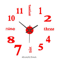 DIY Wall Clock Glow in the Dark Luminous Wall Clock Frameless 3D for Renters, Living Room, Bedroom